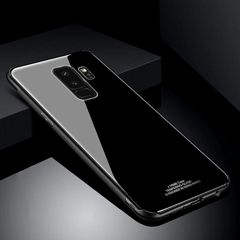 Закалённое Защитное стекло для samsung S 8 9 плюс задняя крышка Жесткий чехол бампер