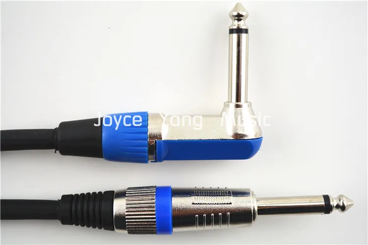 10ft 3m Professional Musical Instrument Cable Amplifier 1/4&quot Straight To Right Angle Plugs Low Noise Shielded |