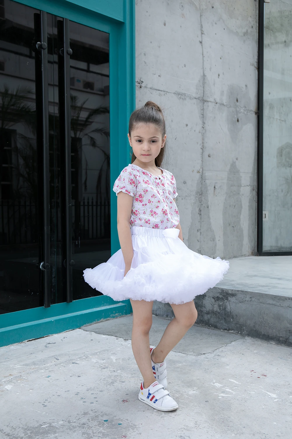 Однотонная юбка американка для вечеринок белая танцевальная пачка девочек