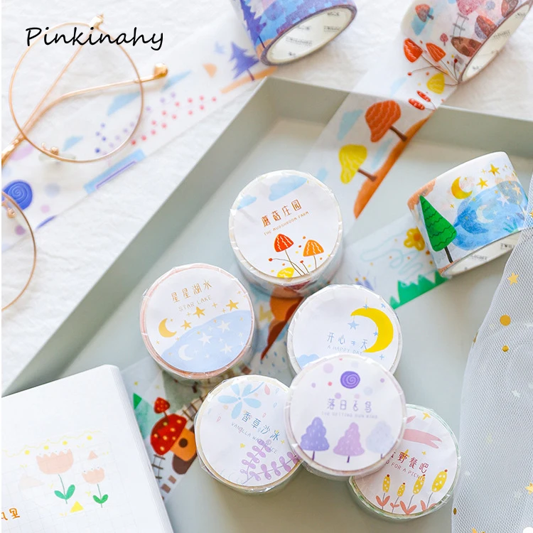 Сладкий Летний лес серии цветы флаг васи лента скрапбук рукоделие изоляционная