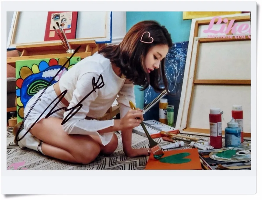 Подписано два сына Chae Young фото с автографом LIKEY Twicetagram 4*6 дюймов Коллекция K-POP