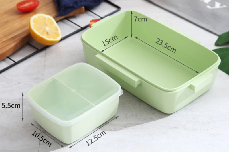 1000 мл бамбуковое волокно герметичные Microwaveable школьная коробка для обеда порционная коробка Bento для хранения еды контейнер для детей