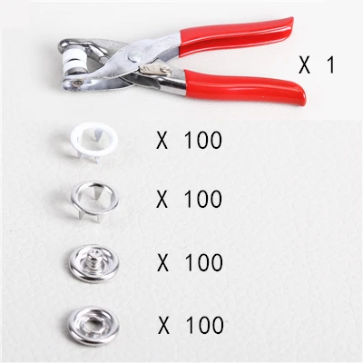 1 pliers 100 button 100 наборов 9 мм пустотелая цветная пряжка металлическая кнопка с пятью когтями 10 цветов+ инструменты для установки плоскогубцы - Цвет: 1 pliers 100 button