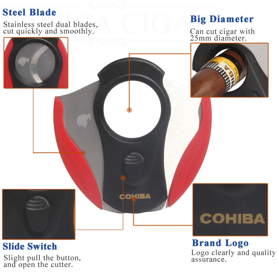 Нержавеющая сталь лезвие нож для сигар COHIBA острый резак пластиковая сигара