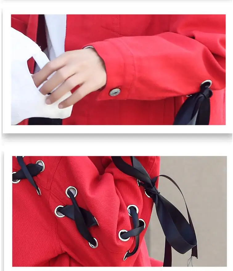 Классическая джинсовая куртка на весну с синими петельками шнурках Новинка