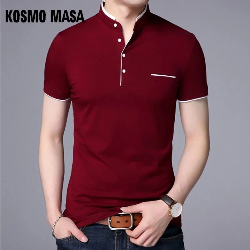 Космо MASA 3 шт./лот Slim Fit Повседневная футболка-поло Мужская хлопковая футболка с