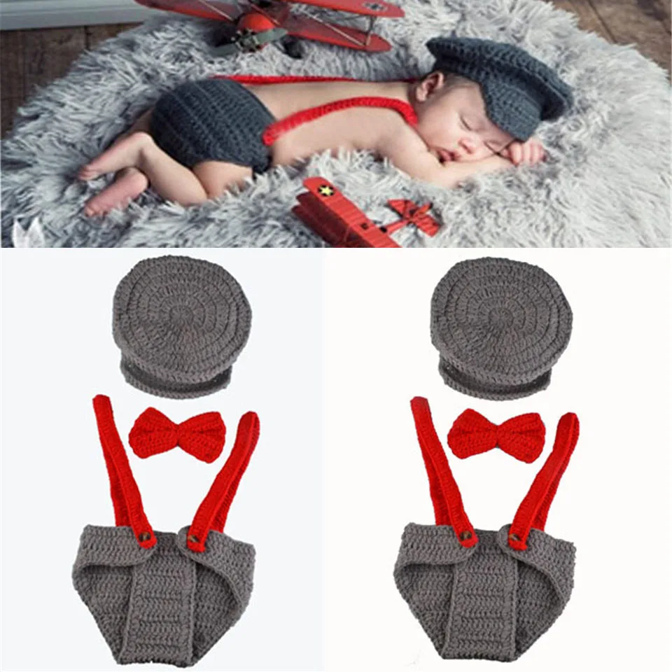 Newborn Baby Crochet Fishman Hat Pants Set with Fish Infant Photography Props Outfits 1set MZS-15070 | Детская одежда и обувь