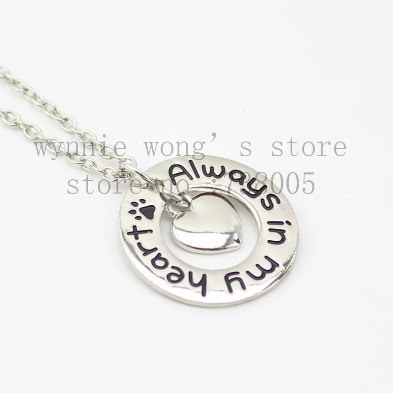 Новинка 2015 серебряное ожерелье в виде собачьей лапы кольцо всегда моем сердце с