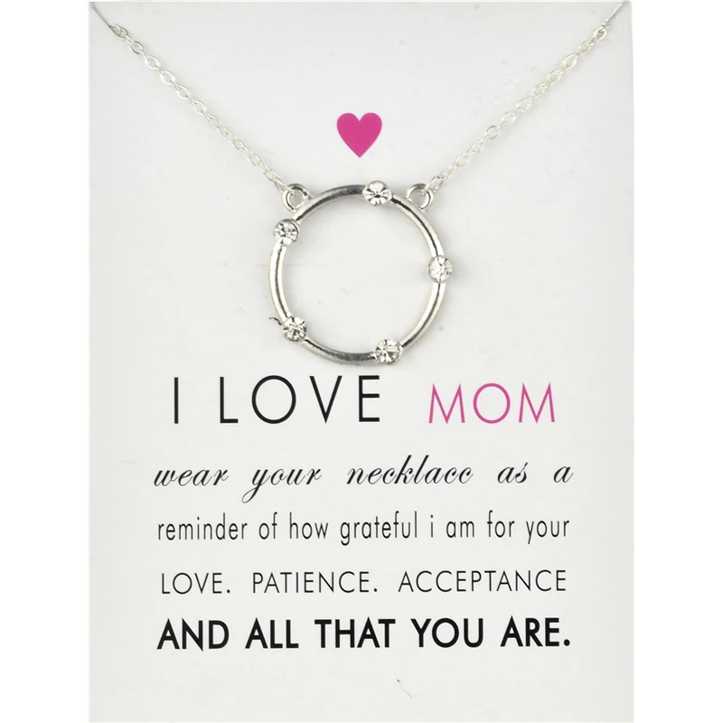 Модные ювелирные изделия I Love Mom Halo ожерелье с подвеской для женщин|Ожерелья