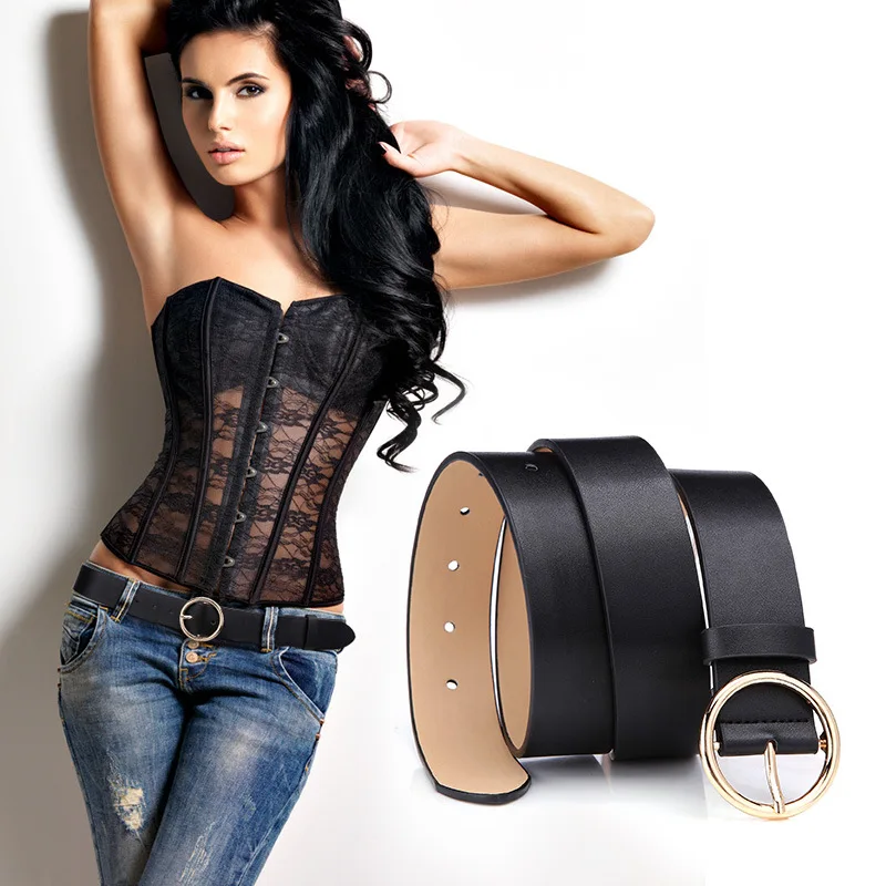 Feecolor Ретро Для женщин ремень Искусственная кожа Повседневная металлические