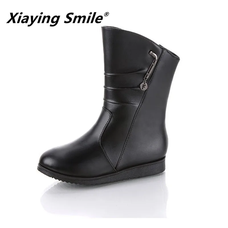 Xiaying Smile/зимняя женская обувь Новинка Стильная однотонная модные повседневные