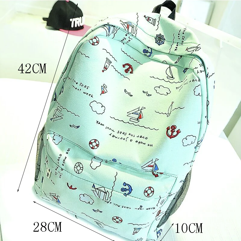 Школьный рюкзак в Корейском стиле с милыми граффити на молнии большой для