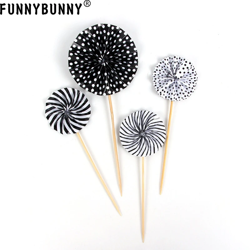 FUNNYBUNNY 4 шт золотой и серебряный порошок синий черный оригами складной вентилятор