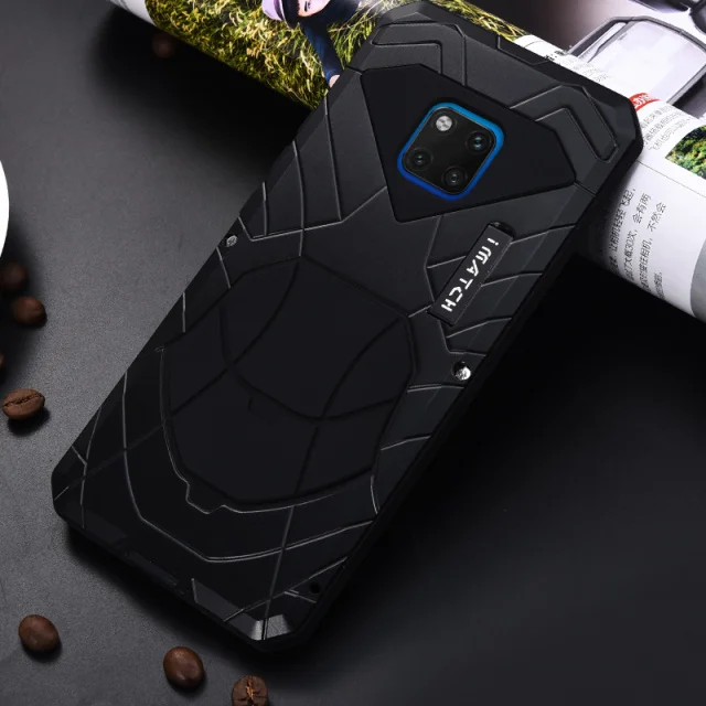Повседневный водонепроницаемый чехол для huawei mate 20 Pro X роскошный противоударный алюминиевый металлический силиконовый чехол для huawei mate 20/Pro Чехол - Цвет: Черный