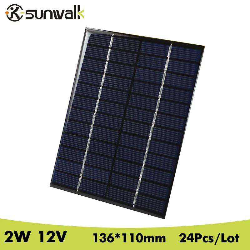 Солнечная панель SUNWALK из поликристаллического силикона 24 шт. 2 Вт 12 В