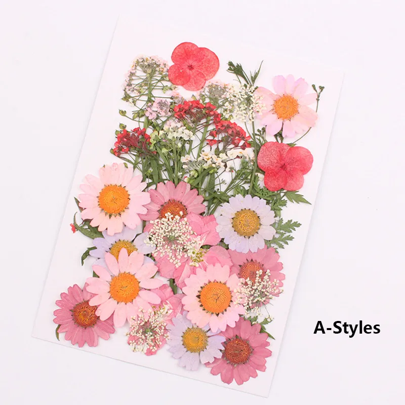 A styles 10 видов на выбор, украшение для ногтей, сушеный цветок, 3D Маникюр, лак для лета, настоящий консервированный цветочный лист, смешанные сухие цветущие кончики - Цвет: A styles