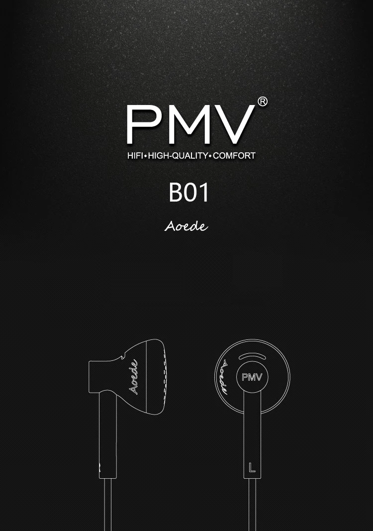 Новинка, PMV B01 AOEDE, динамические наушники в ухо, Hi-Fi наушники с плоской головкой, наушники для монитора, металлические наушники PK MX500 PK2 Monk