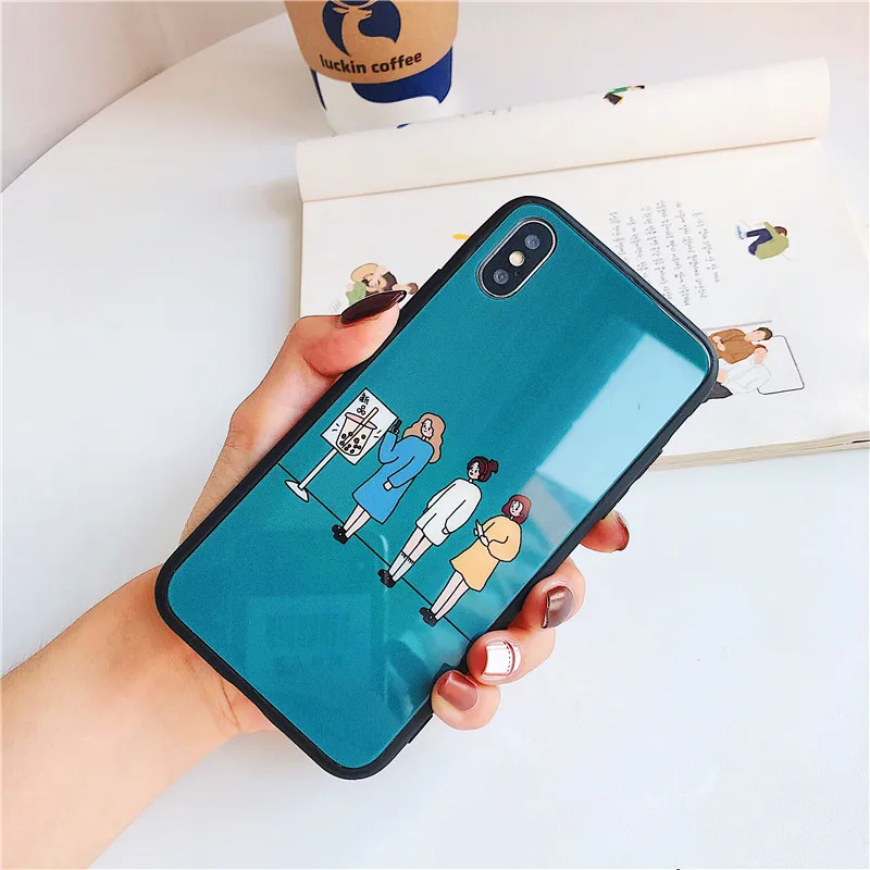 Go to make money чехол из закаленного стекла для iPhone XR XS MAX X 6 6s 7 8 Plus ожидая в линии