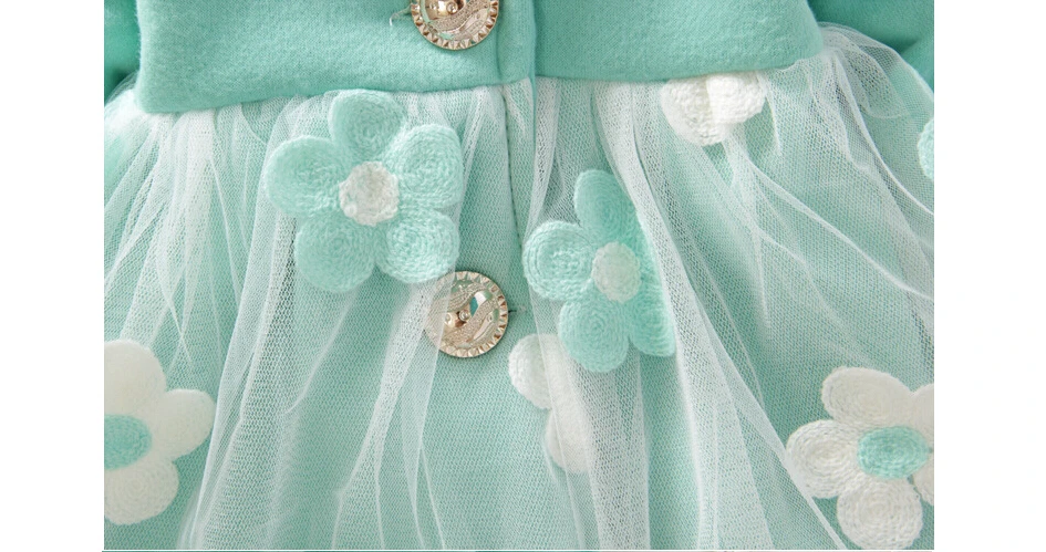 Модная осенняя куртка для маленьких девочек пальто толстая кружевная с бантом