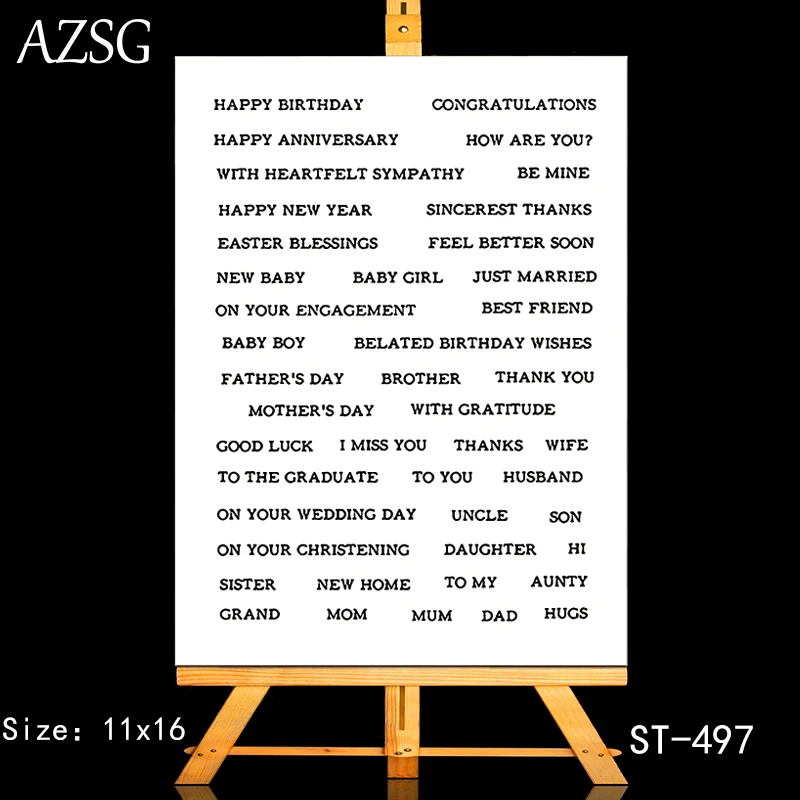 

AZSG Various Festival Blessings Clear Stamps/Seals For DIY Scrapbooking/Card Making/Album Decorative Silicone Stamp Crafts