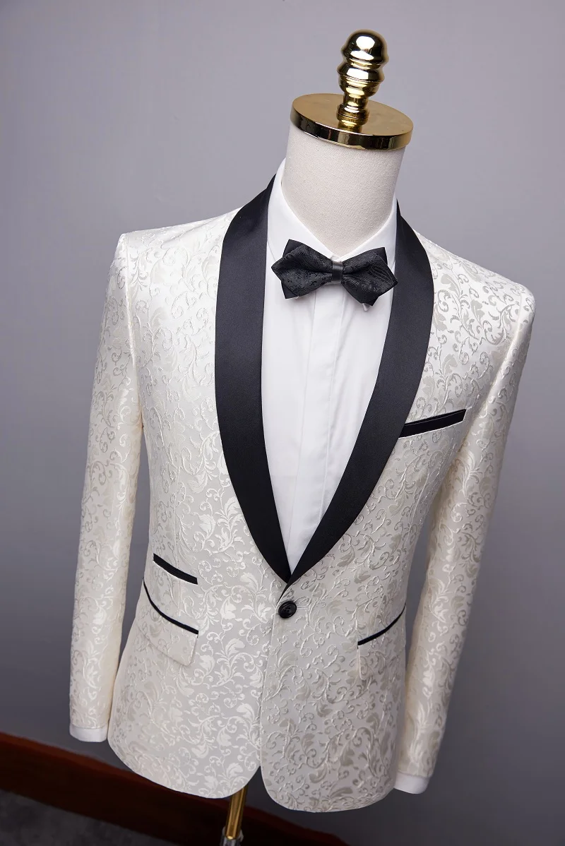 

Men Blazer Fashion Printed Mens Casual Suit Stylish Luxury Brand Lapel Wedding Dress Suit Coats Singer DJ Stage Party