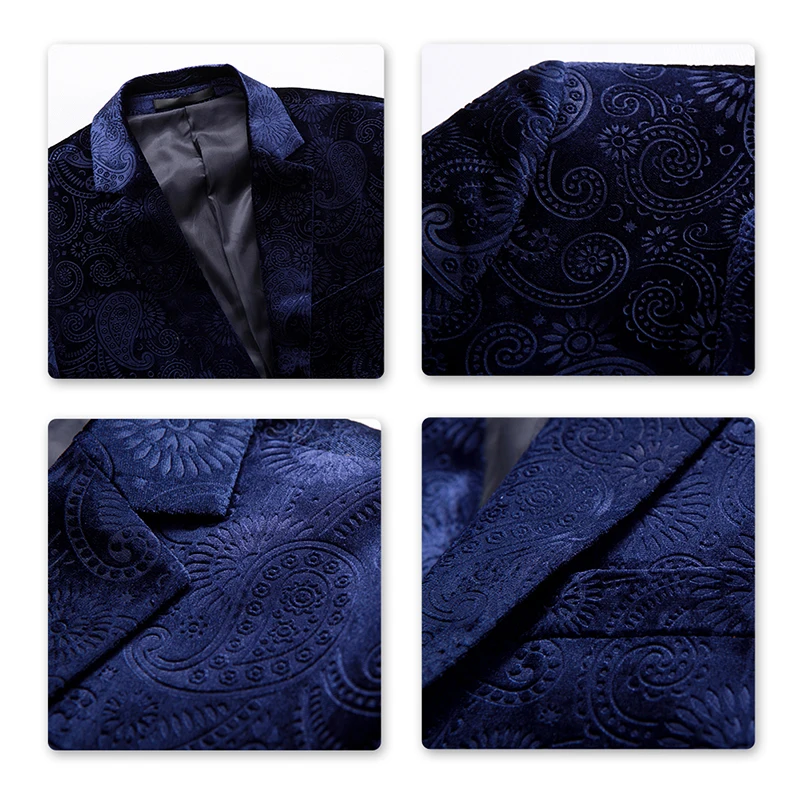 YUNCLOS классический блейзер с узором &quotпейсли&quot для мужчин приталенный мужской