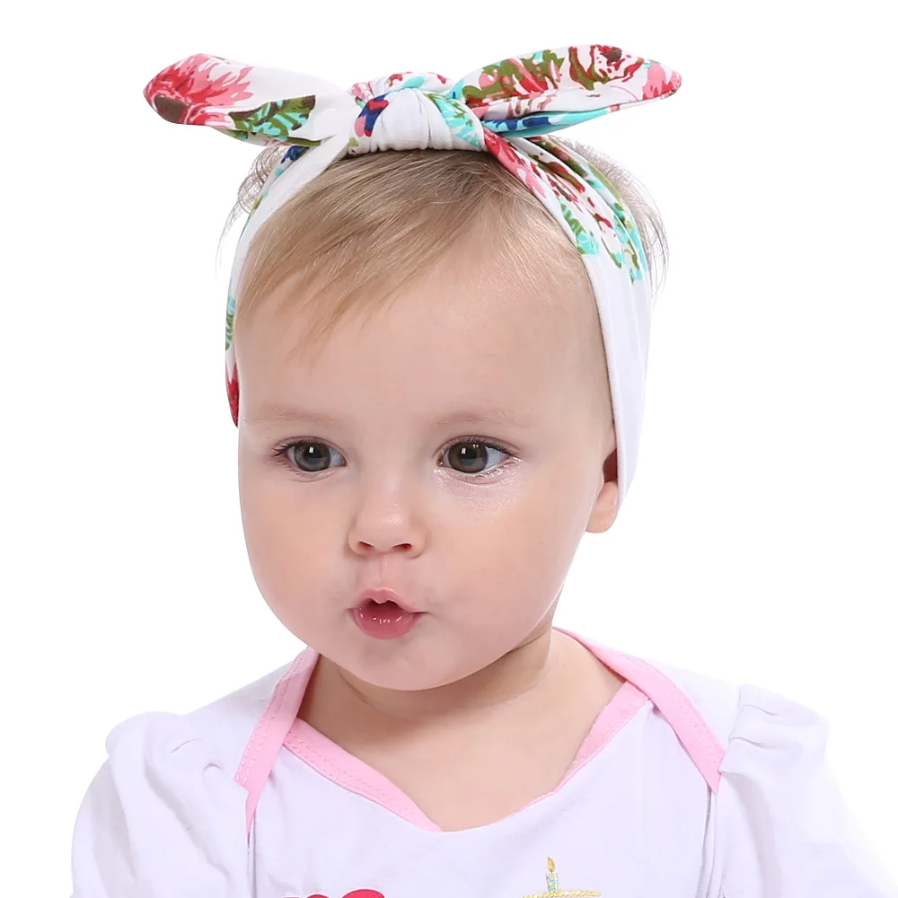 

1pcs Baby Grils Flower Rabbit Knot Headband Kids Infant Turban Knotted Tie Christmas Children Hair Accessories