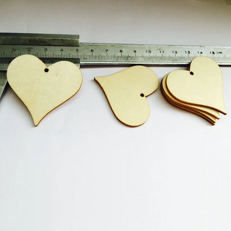 100 шт. DIY деревянная бирка в форме сердца деревенские свадебные сувениры подарок