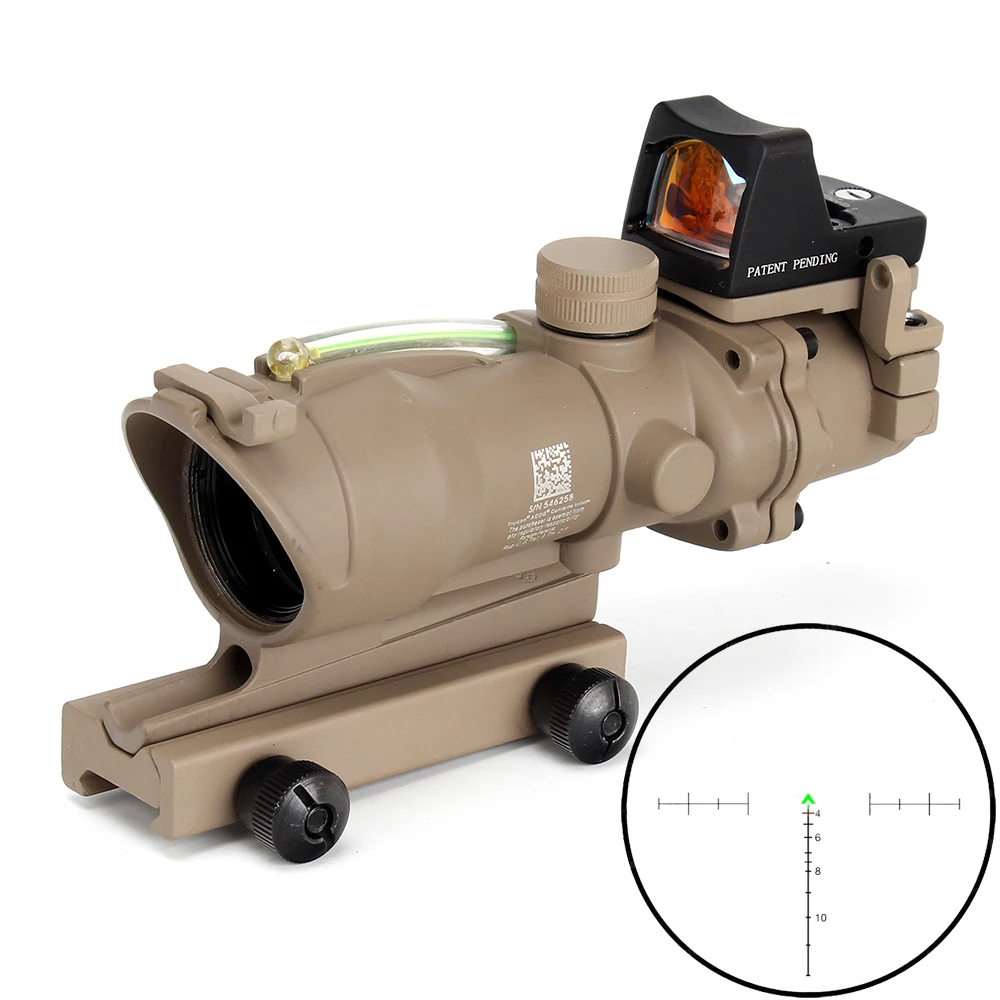 Ohhunt Hunting ACOG 4X32 оптический прицел с реальным волоконным покрытием сетка BDC красной