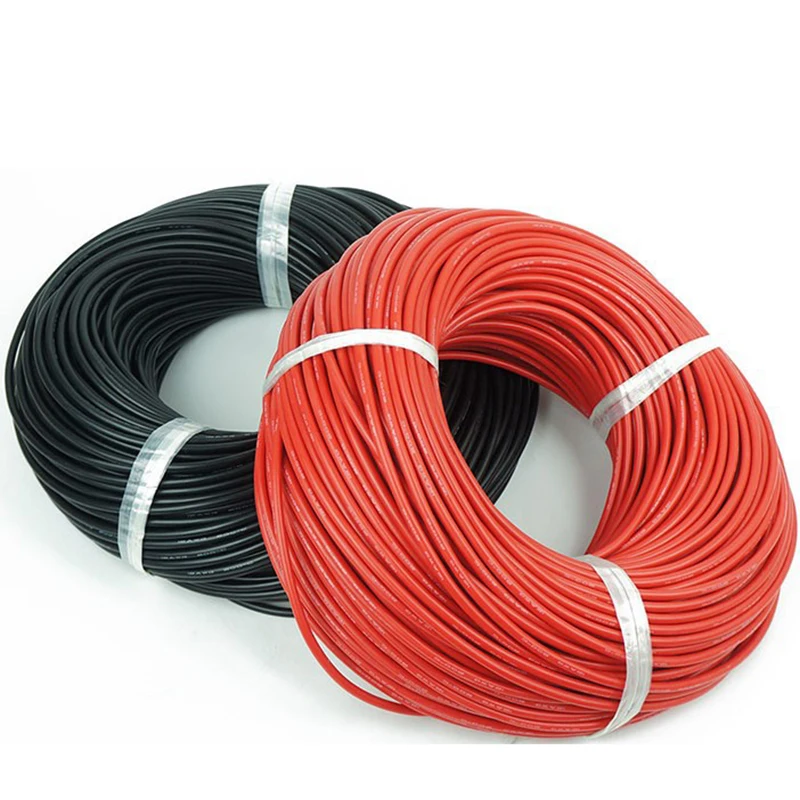 1 метр красный + Черный силиконовый провод 12AWG 14AWG 16AWG 22AWG 24AWG термостойкий мягкий