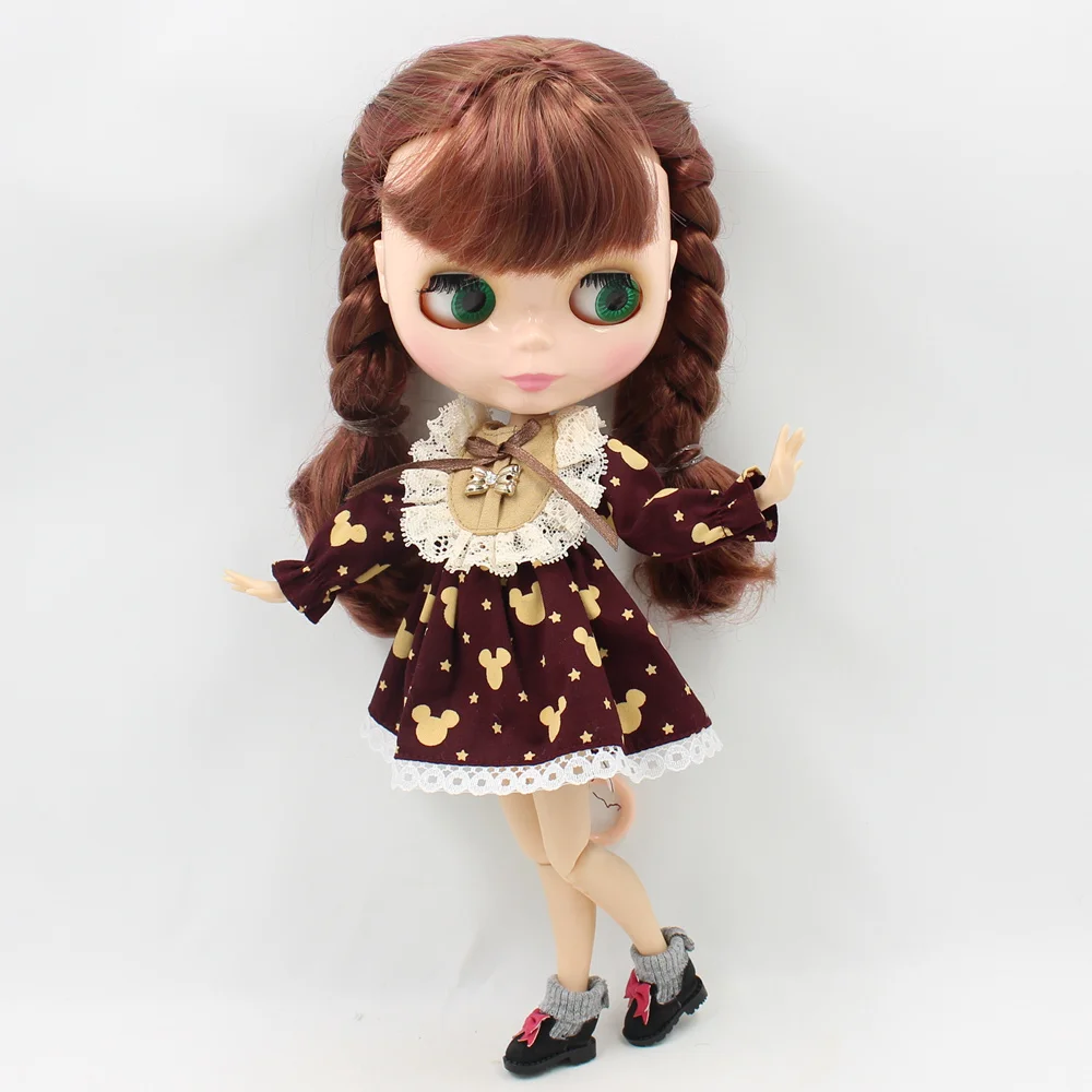 Одежда для Blyth 1/6 платье с принтом куклы Микки кружевная одежда Lotita ICY Licca Body Neo