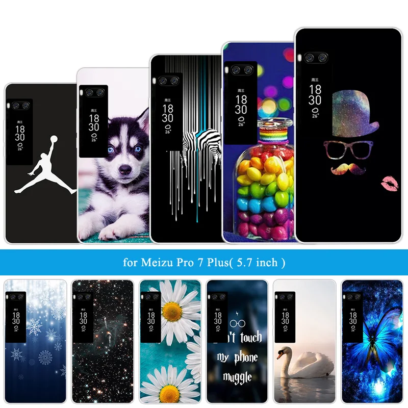 Роскошный чехол из ТПУ для Meizu Pro 7 Plus задняя крышка 5 дюйма прозрачный телефона с