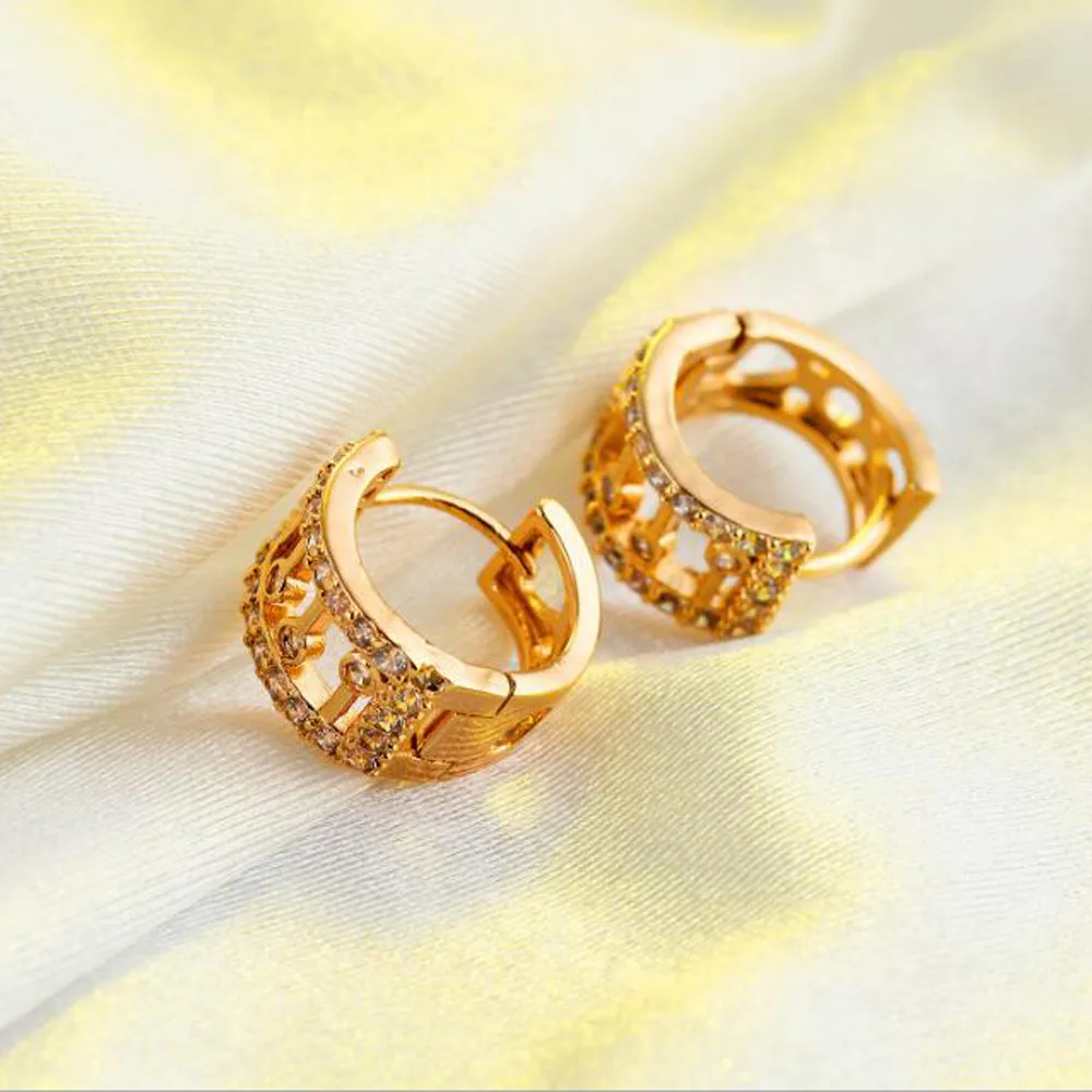 Кристаллами от Swarovski Мода Круг Серьги для Для женщин brincos розовое золото-Цвет