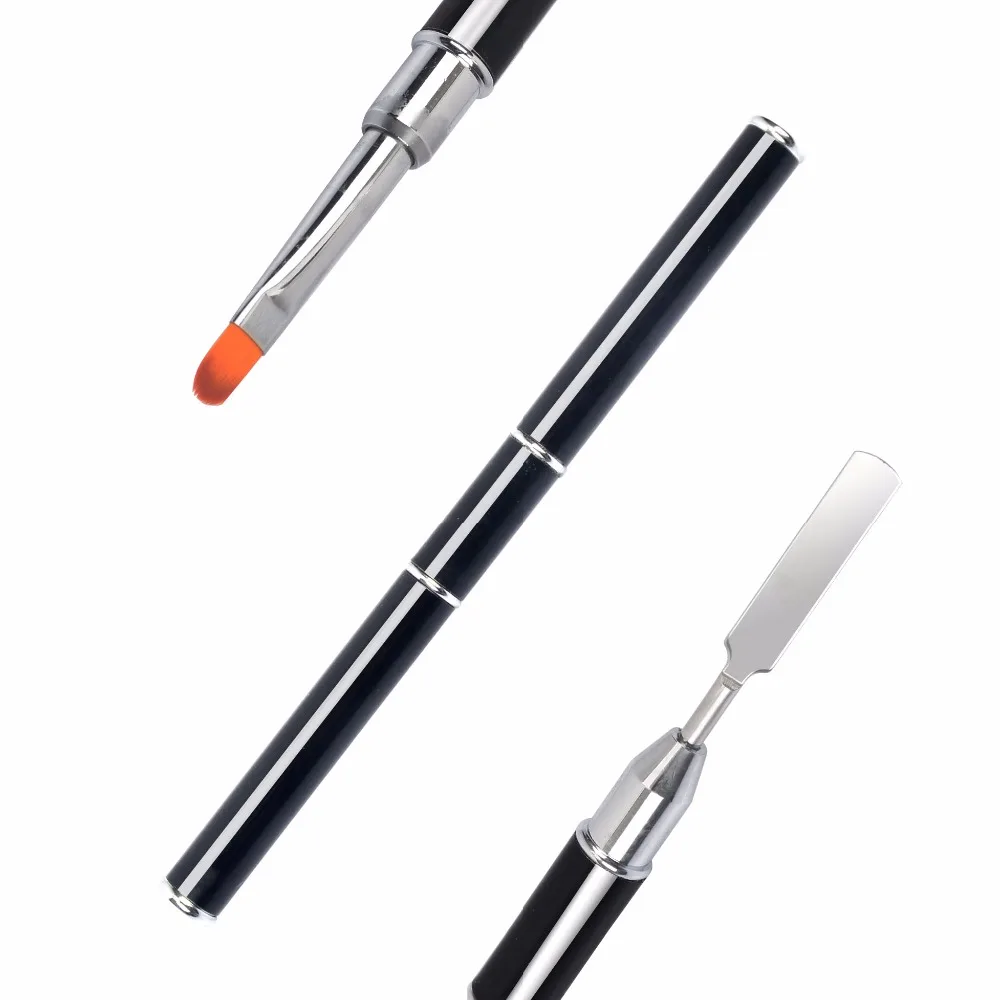 Двусторонняя ручка для рисования и нанесения лайнера кисть УФ-гелем с крышкой