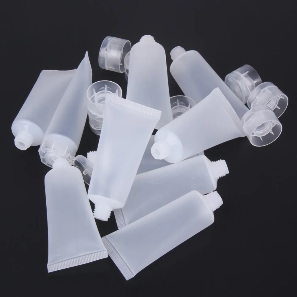 

10pcs Refillable Tube Dull Polish Empty Cosmetic Bottle Soft Tube with Cap Travel Squeeze Make Ups Container Refillable Bottles