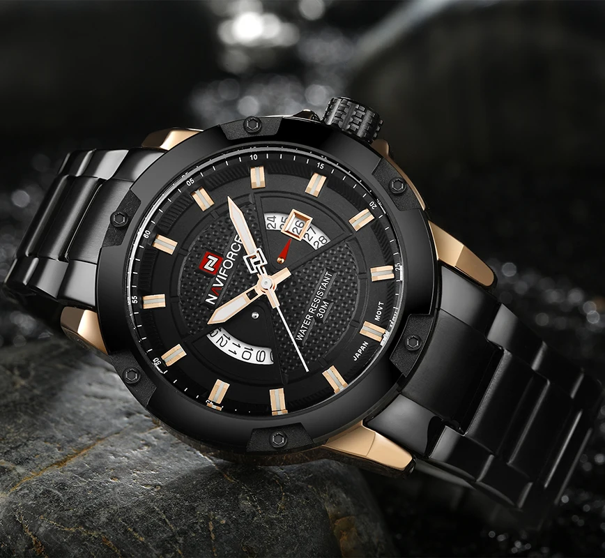 Часы наручные Naviforce Мужские кварцевые модные роскошные Брендовые спортивные