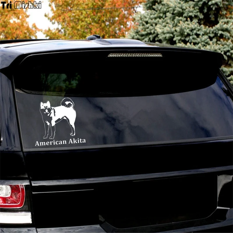 Tri Mishki HZX396# 15*16.5см american akita on board американская акита в машине виниловые наклейки на