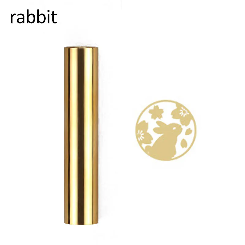 rabbit 1 шт. высокое качество цилиндрический уплотнительный воск латунь Винтаж конверт герметичный штамп предметы домашнего обихода 9 узоров на выбор - Цвет: rabbit