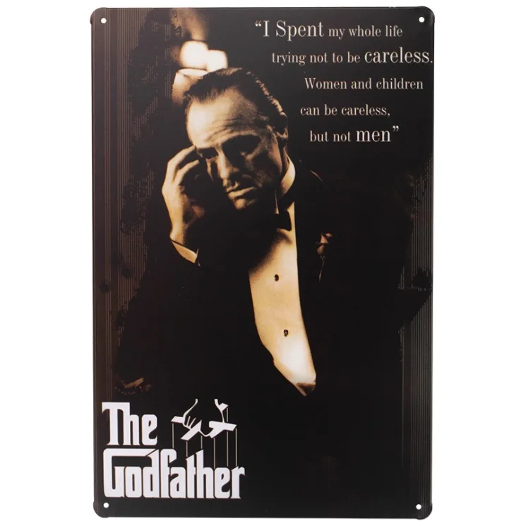 

1 piece The Godfather English Quotes Life Movie signs Tin Plates wall Room man cave Decoration Art Retro vintage Poster metal