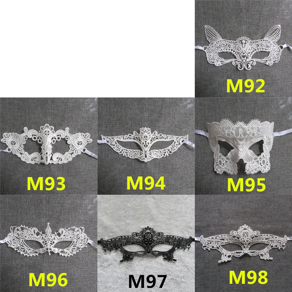 Оптовая продажа 10 шт./лот белая/черная Сексуальная кружевная маска различных