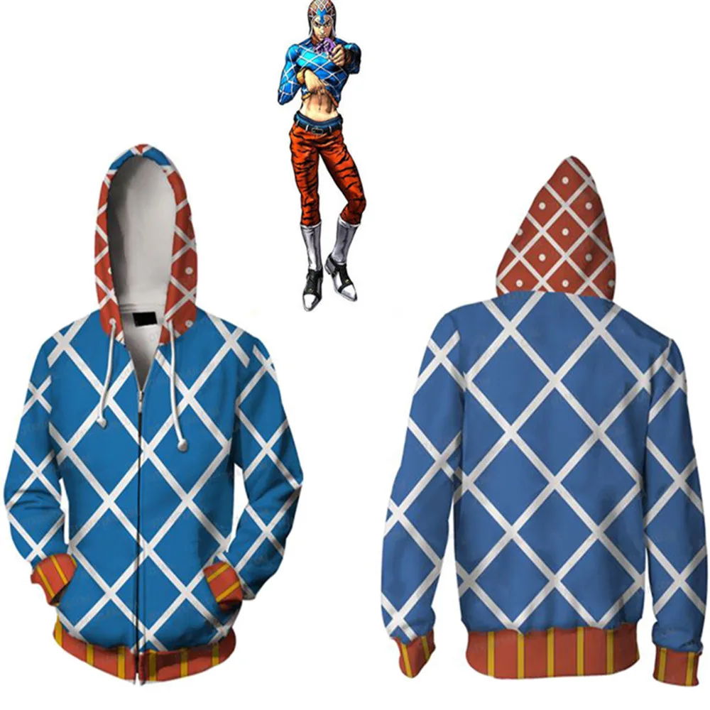 Аниме JOJO'S невероятное приключение Гвидо MISTA толстовки Костюмы для косплея 3D