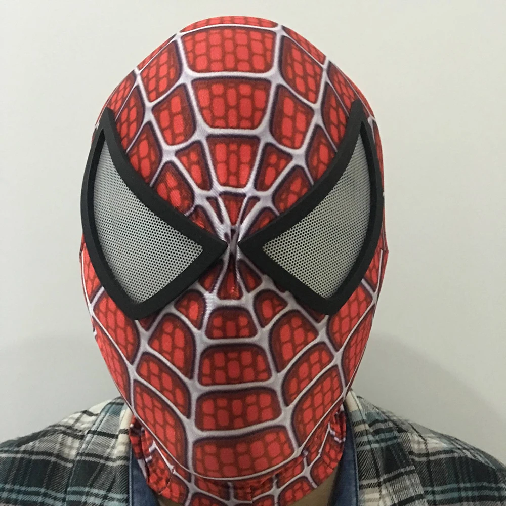Маска для косплея с 3D-принтом Raimi Spider, линзы, маска для взрослых на всю голову, супергерой, спандекс, вечерние костюмы, маска