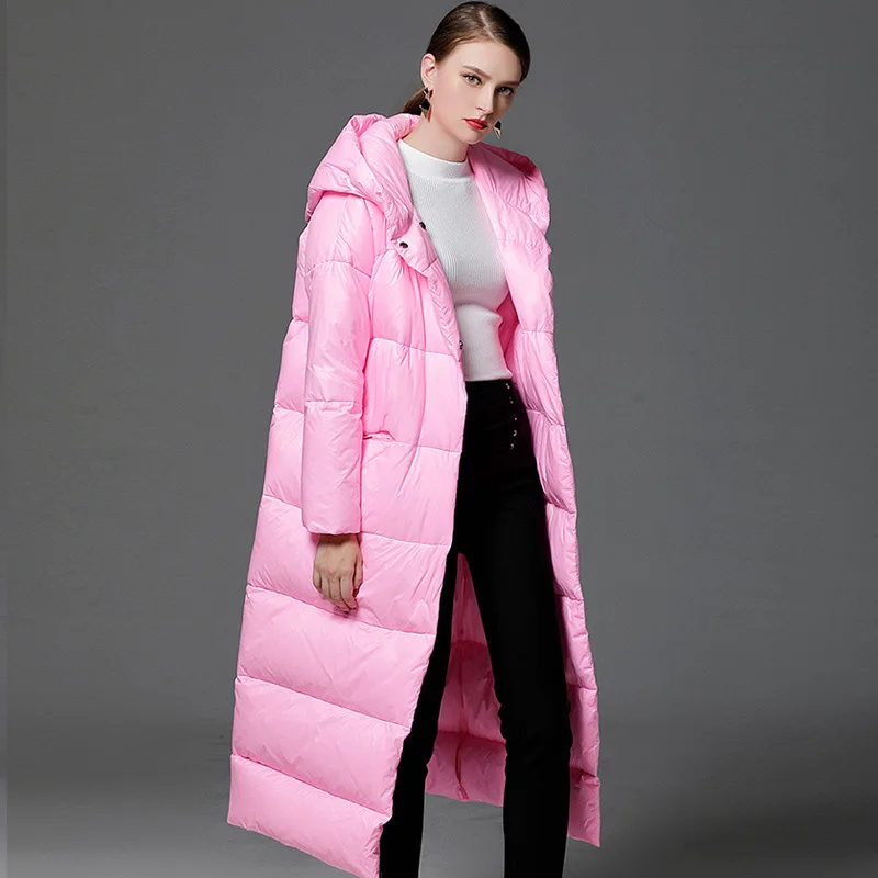 Winter New Pattern Even Hat Down Jackets Thickening Loose Coat Lengthen Fund Overknee Jacket | Женская одежда