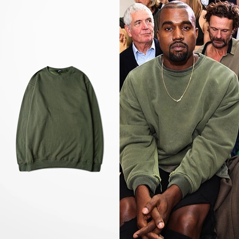 

2017 new Sweatshirts solid men's Hoodies oversize drooping shoulders Sportswear Hip-Hop swag men's tops KANYE WEST style