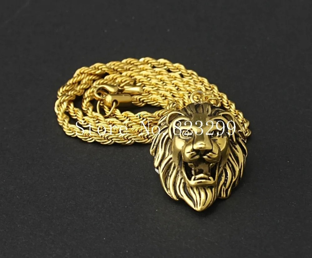 Восхитительная новинка Мужская подвеска из нержавеющей стали 316L с головой льва