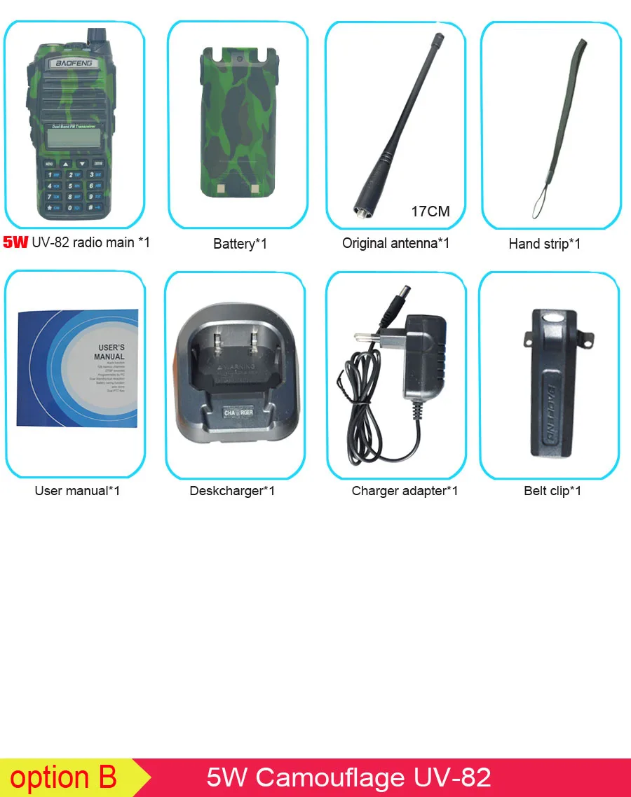 Популярная портативная рация, Baofeng, UV-82, две кнопки PTT, двухстороннее радио Vhf Uhf, двухдиапазонное Baofeng UV 82 UV82, двухстороннее радио - Цвет: 5W camouflage
