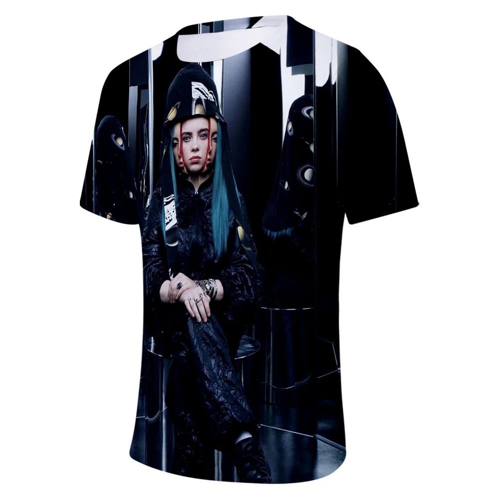 Billie Eilish, новинка, 3D футболка, для мужчин, летняя мода, хип-хоп, Harajuku, повседневная одежда, Billie Eilish, 3D, для девочек, желтая футболка