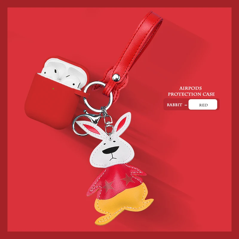 Airpods чехол 1 2 мультфильм защитный Брелок Подвеска силиконовый материал 2019