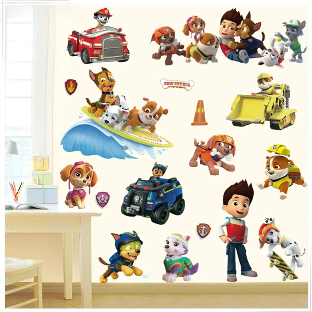 Реалистичный мультфильм для детей PAW Patrol ПВХ водонепроницаемые 3D наклейки