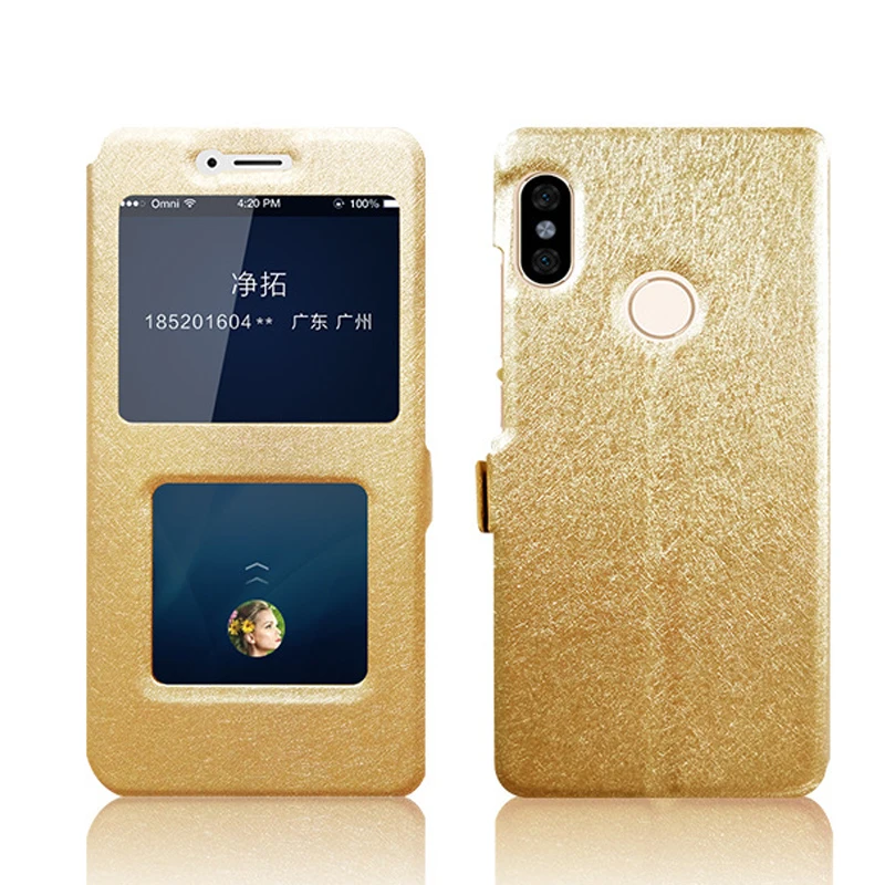 For Xiaomi Redmi Note 5 Case 5.99'' Flip Quick View Window Pro Cover PU Leather Note5 |